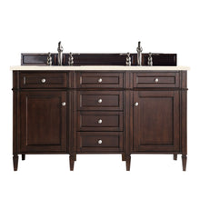 Load image into Gallery viewer, Brittany 60&quot; Burnished Mahogany Double Vanity w/ 3 CM Eternal Marfil Quartz Top James Martin Vanities