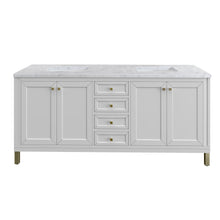 Load image into Gallery viewer, Chicago 72&quot; Double Vanity, Glossy White w/ 3CM Carrara Marble Top James Martin Vanities