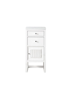 Athens 15" Cabinet w/ Drawers & Door, Glossy White w/ 3 CM Arctic Fall Solid Surface Top James Martin Vanities