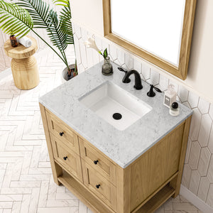 Bathroom Vanities Outlet Atlanta Renovate for LessBreckenridge 30" Single Vanity, Light Natural Oak w/ 3CM Eternal Jasmine Pearl Top