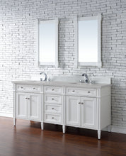 Load image into Gallery viewer, Brittany 72&quot; Bright White Double Vanity w/ 3 CM Eternal Serena Quartz Top James Martin Vanities