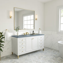 Load image into Gallery viewer, Chicago 60&quot; Single Vanity, Glossy White w/ 3CM Cala Blue Top James Martin Vanities