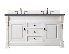 Load image into Gallery viewer, Brookfield 60&quot; Double Vanity, Bright White w/ 3 CM Charcoal Soapstone Quartz Top James Martin Vanities