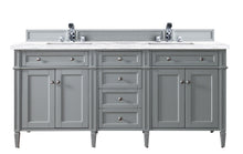 Load image into Gallery viewer, Brittany 72&quot; Urban Gray Double Vanity w/ 3 CM Arctic Fall Solid Surface Top James Martin Vanities