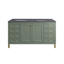 Load image into Gallery viewer, Chicago 60&quot; Double Vanity, Smokey Celadon w/ 3CM Charcoal Soapstone Top James Martin Vanities