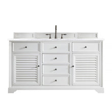 Load image into Gallery viewer, Savannah 60&quot; Bright White Single Vanity w/ 3 CM Arctic Fall Solid Surface Top James Martin Vanities