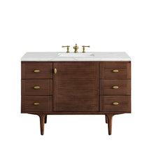 Load image into Gallery viewer, Amberly 48&quot; Single Vanity, Mid-Century Walnut w/ 3CM Ethereal Noctis Top James Martin Vanities